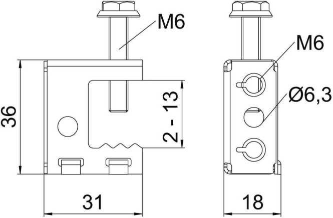 Trägerschraubklammer 2-13mm Stahl Zinklamelle 
