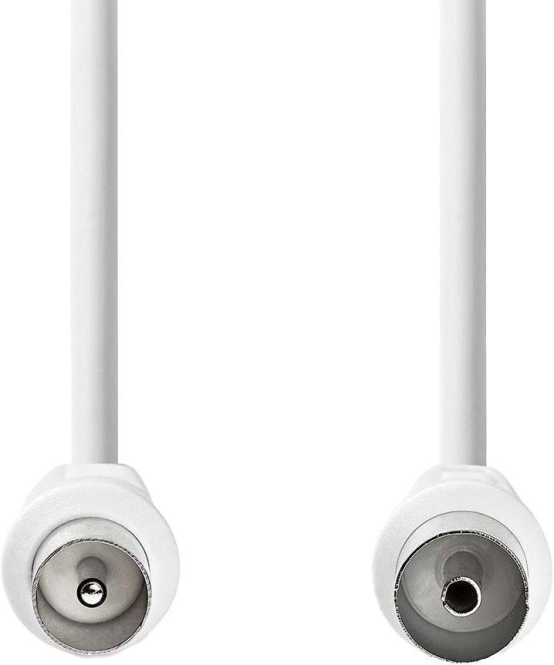 Koaxial Kabel IEC (Coax) Stecker IEC (Coax) Buchse doppelt geschirmt 3 m weiß 