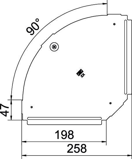 Deckel für 90°-Bogen B200mm Stahl bandverzinkt 