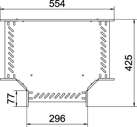 T-Stück für Kabelrinne horizontal 60x300 Stahl bandverzinkt 