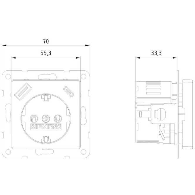 USB-SCHUKO-Steckdose 2 USB A+C max. 18 W titanweiß 