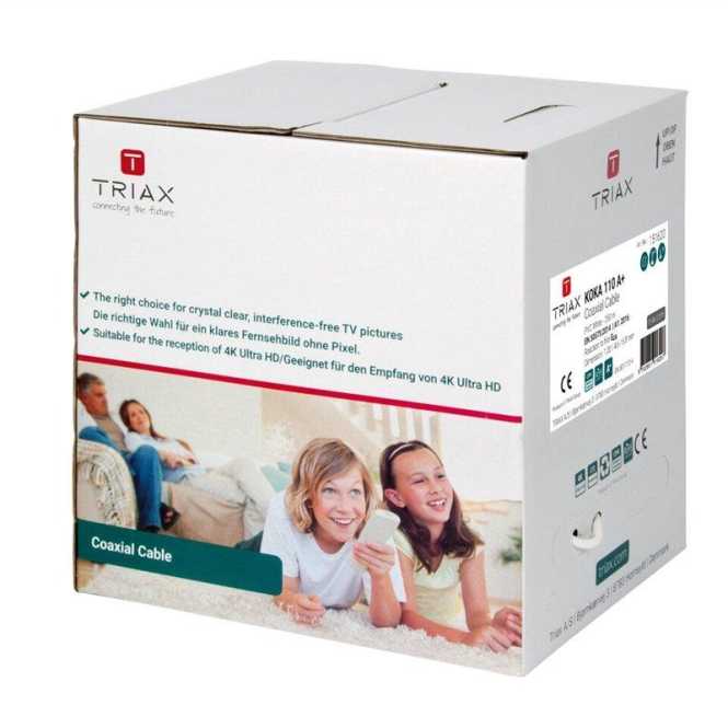 Koaxialkabel 110 A+ PVC weiß 250m Pullbox 