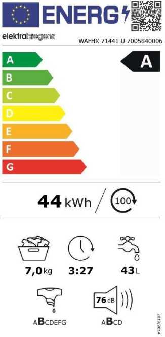 Waschmaschine 1400 U/min. 7kg weiß 