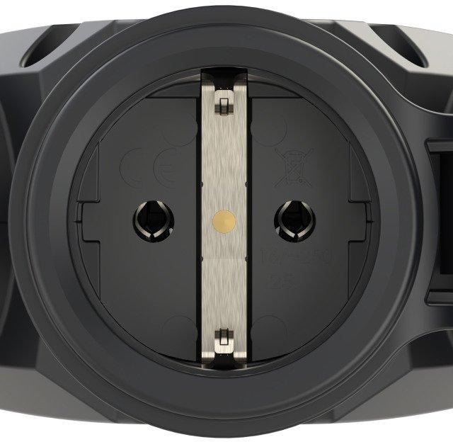 3-Wegekupplung TopTaurus2 Vollgummi mit Klappdeckel nat LED IP54 rot 