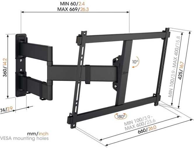 Schwenkbare TV-Wandhalterung TVM 3845 
