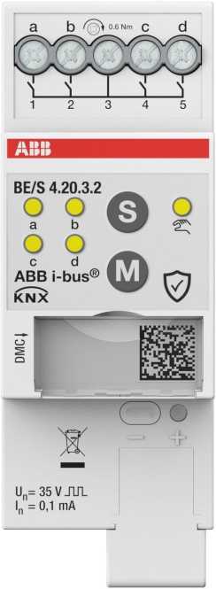 Binäreingang 4-fach mit Kontaktabfrage manuellerBedienung 
