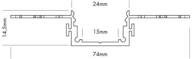 ALUMINIUM PROFILE M-LINE DRYWALL LINEAR 2 m Tol: 0/+3 mm Alu eloxiert il 