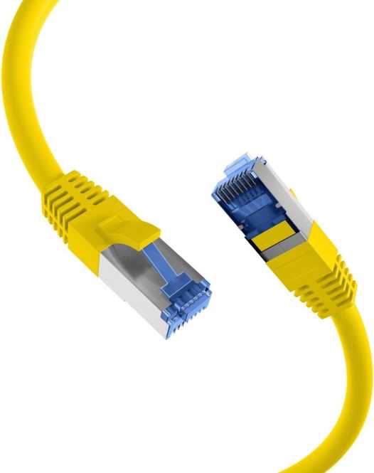 RJ45 Patchkabel S/FTP Kat.6A Kat.7 Rohkabel TPE superflex 1m gelb 