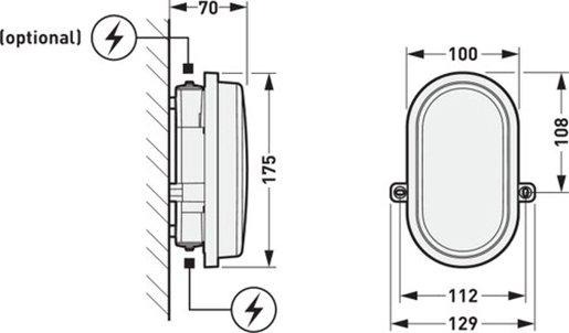 Ovalleuchte LED 9 W IP65 1000 lm 4000 K weiß 