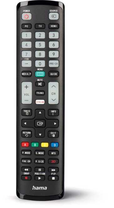 Universal-Fernbedienung für Samsung TVs IR lernfähig leuchtende Tasten 