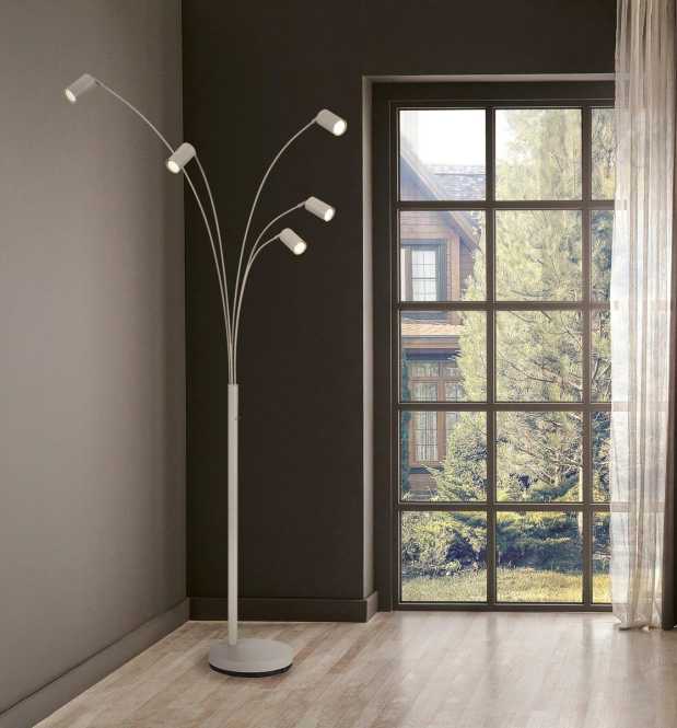 Stehleuchte 5xGU10 35W Wippschalter Robby Sandfarben 