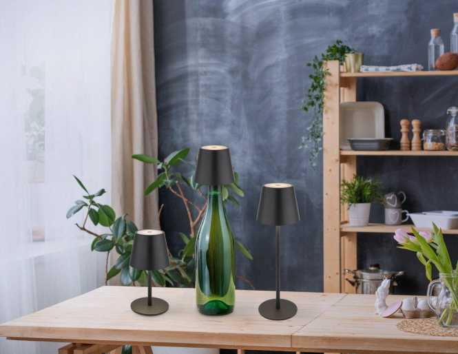 Tischleuchte 3W LED CCT 200lm +Akku Vannie I Grün matt 