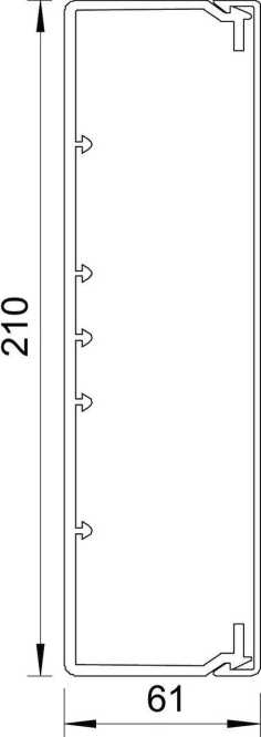 Leitungsführungskanal mit Bodenlochung 60x210 mm steingrau 