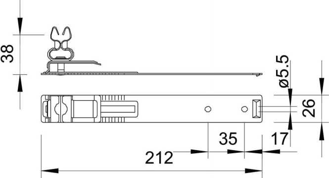Dachleitungshalter 210mm V2A 