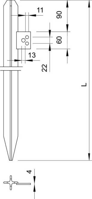 Kreuzerder mit Anschlusslasche 2000mm St FT 