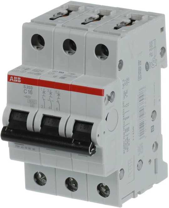 LS-Schutzschalter 3-polig 6kA /20kA C-Char 16A 3TE 