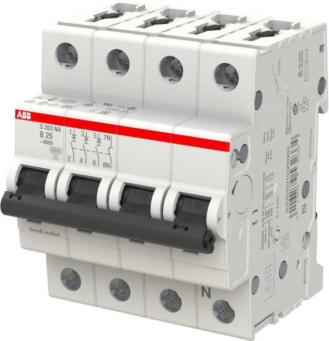 LS-Schutzschalter 4-polig 6kA /10kA B-Char 25A 4TE 