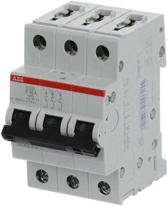 LS-Schutzschalter 3-polig 6kA /20kA K-Char 16A 3TE 
