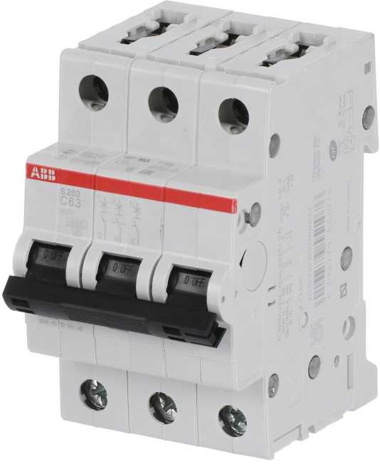 LS-Schutzschalter 3-polig 6kA /20kA C-Char 63A 3TE 