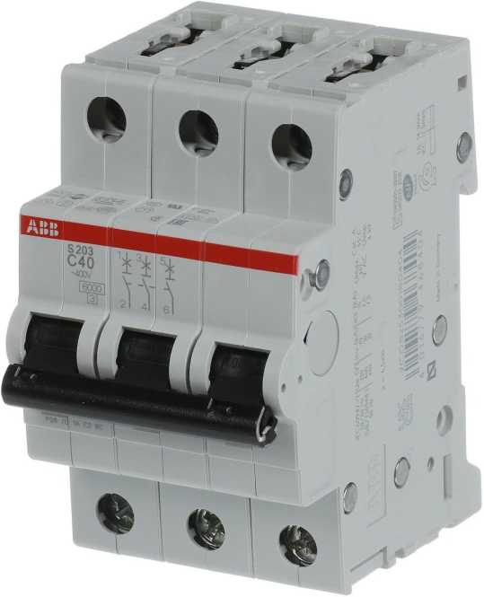 LS-Schutzschalter 3-polig 6kA /20kA C-Char 40A 3TE 