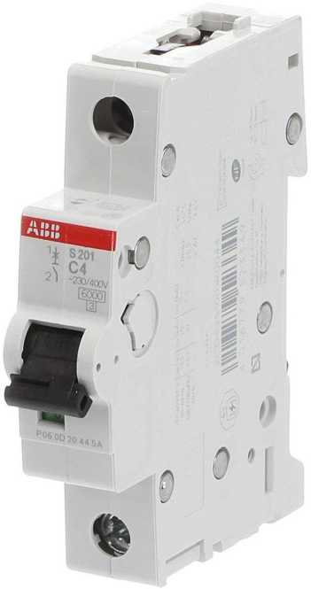 LS-Schutzschalter 1-polig 6kA C-Char 4A 1TE 