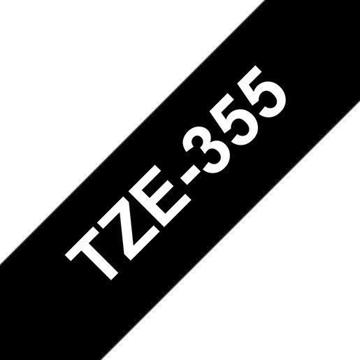 Schriftbandkassette TZe-355 weiß auf schwarz 24mm 8m 