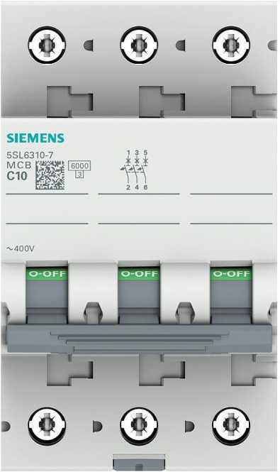 LS-Schutzschalter 3-polig 6kA /6kA C-Char 10A 3TE 