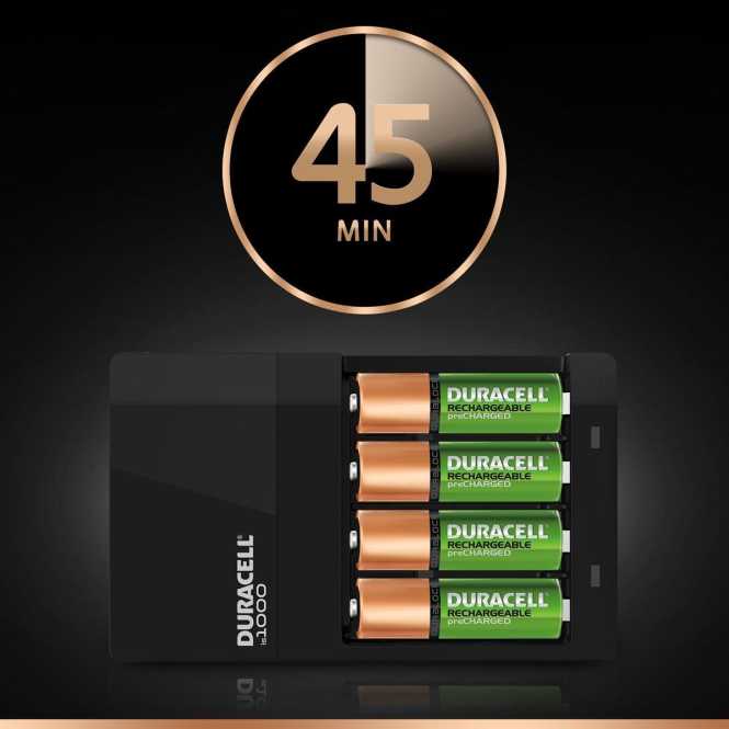 Ladegerät 4 Stunden Hi-Speed Value +Akkus 2xAA 1300mAh+ 2xAAA 750mAh 