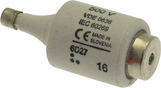 Sicherungseinsatz Niederspannung 6 A AC 500 V D2 gL/gG IEC träge 