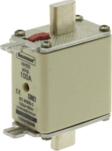 Sicherungseinsatz Niederspannung 100 A AC 500 V NH00 gL/gG IEC Doppelkennmelder 
