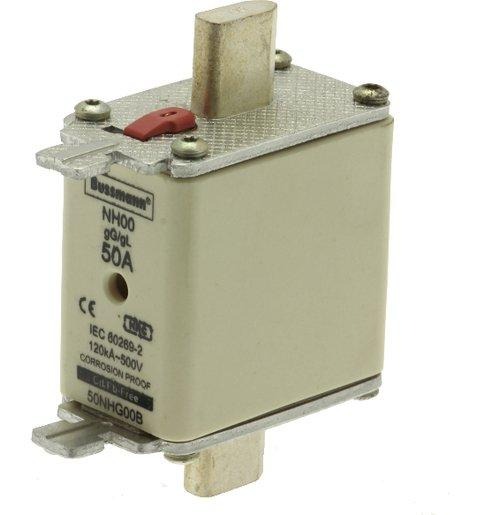 Sicherungseinsatz Niederspannung 50 A AC 500 V NH00 gL/gG IEC Doppelkennmelder 