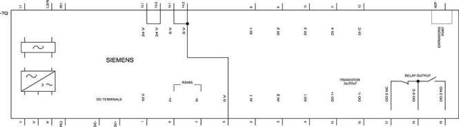 Frequenzumrichter 0,37kW 1x 240V C1 4DI 2DO 2AI 1AO USS/MODBUS RTU 
