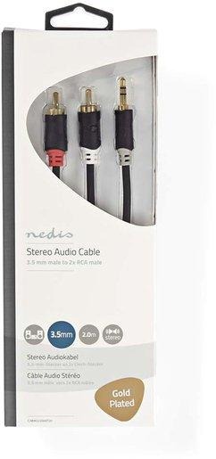 Audio Kabel Stereo 3,5 mm Stecker - 2x Cinch Stecker 2,0 m 