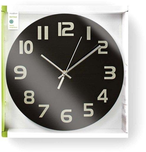 Wanduhr 30 cm Glas CLWA006GL30BK 