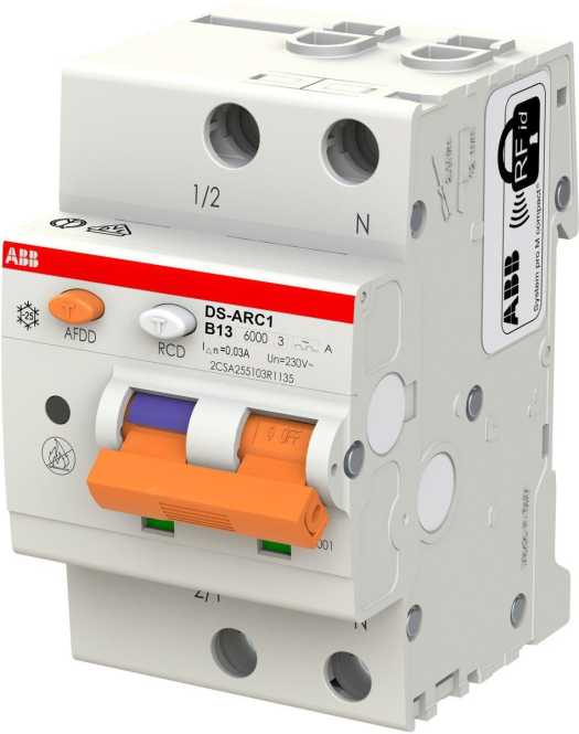 AFDD mit FI/LS 1+N-polig Typ A Charakteristik B 13A Bemessfehlerstrom 30mA 6kA 