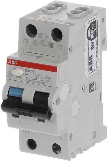 FI/LS Typ A 1+N-polig Charakteristik C Bemessungsstrom 4A 30mA 6kA 