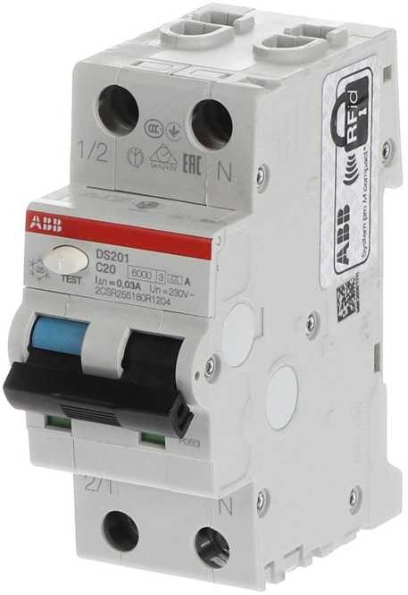 FI/LS Typ A 1+N-polig Charakteristik C Bemessungsstrom 20A 30mA 6kA 