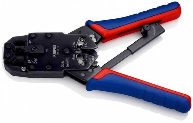 Crimpzange für Westernstecker brüniert mit Mehrkomponenten-Hüllen 200 