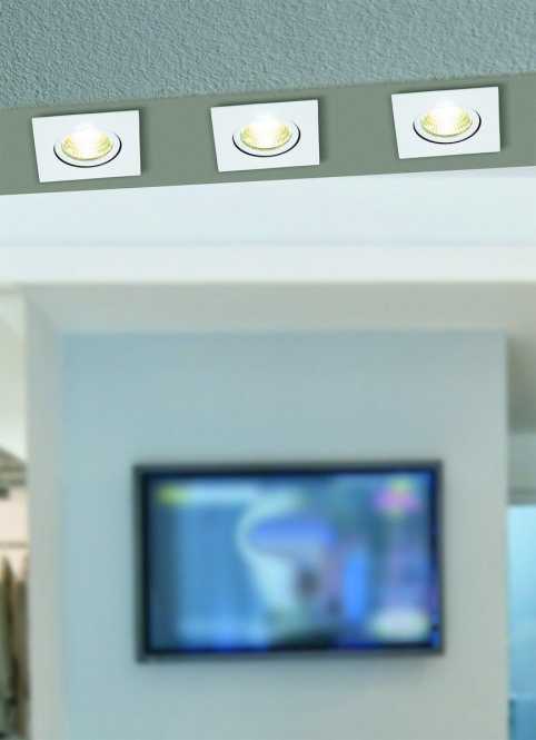 SALICETO Einbauspot LED 6W 88x88 weiß 2700K 