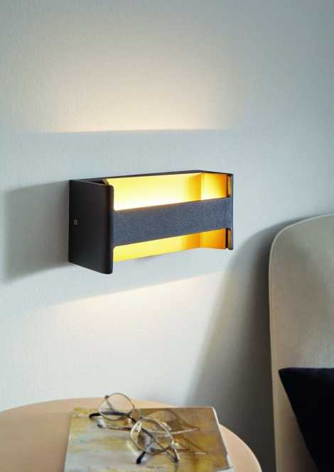FELONICHE Wandleuchte LED 10W L-220 schwarz/gold 