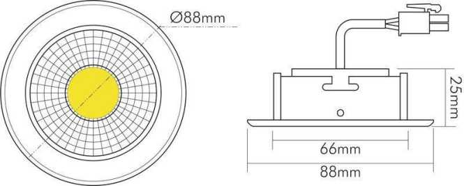 Einbauspot LED Flat IP44 schwarz-matt 8W 930 38° dimmbar 