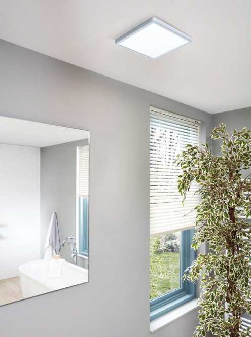 FUEVA 5 Aufbau Deckenleuchte LED 285x285 chrom 20W-2200lm/3000K IP44 