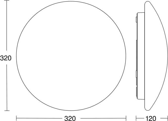 Sensor-Innenleuchte mit Bewegungsmelder 16 W IP54 3000 K rund mit Notlicht 