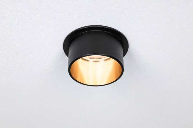 Einbauleuchte Set Gil Coin 3StepDim rd LED 1x6W 2700K 230V schwarz matt/gold 
