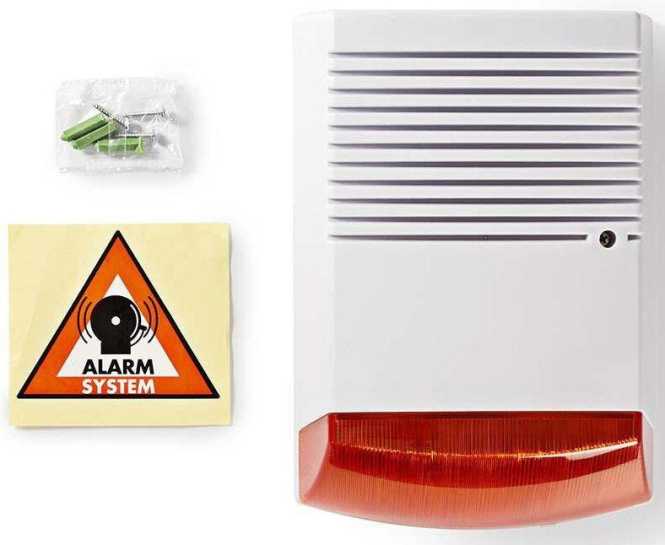 Dummy-Sicherheitssirene IP44 Weiß/Orange 