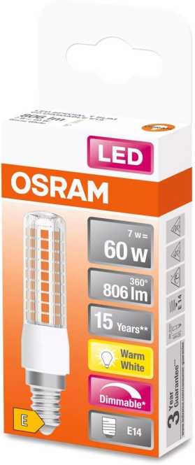 LED Lampe SPECIAL T SLIM 60 320° 7 W 2700K E14 dimmbar 