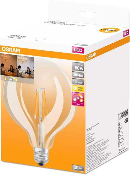 LED Globelampe LED SUPERSTAR CLASSIC GLOBE GLOWdim 60 6,5W 2200 - 2700 K E27 