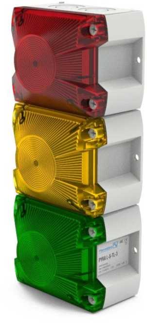 LED Ampelleuchte PY L-S-TL-3 rot/gelb/grün 90-265AC RAL7035 