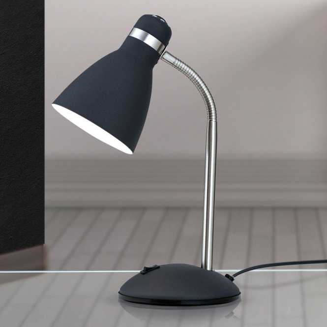School Tischlampe 4-1187 schwarz 1xE27 max. 40W H33cm mit flexiblem Arm 
