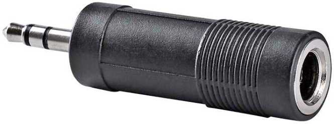 Stereo Audio Adapter 3,5 mm Stecker 6,35 mm Buchse vernickelt schwarz 